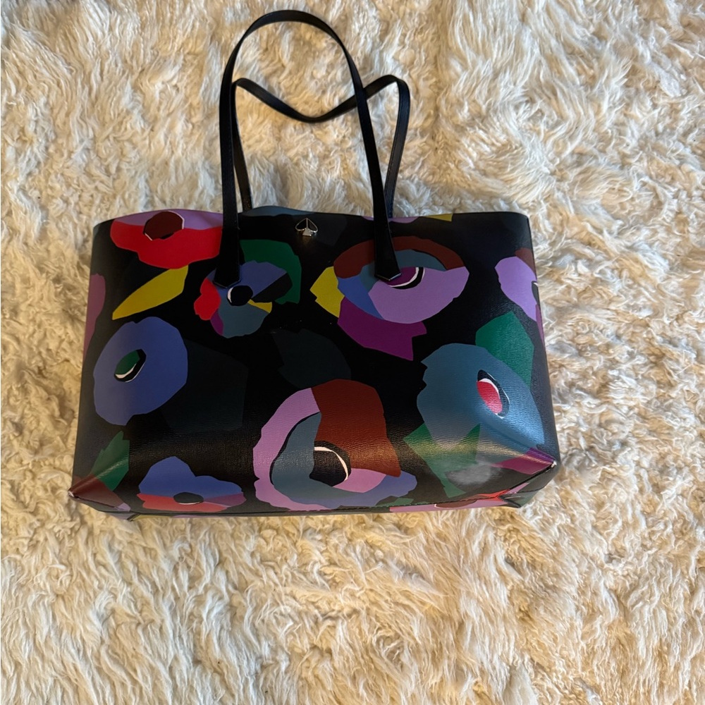 Kate Spade Black Multicolor Floral Shoulder Bag